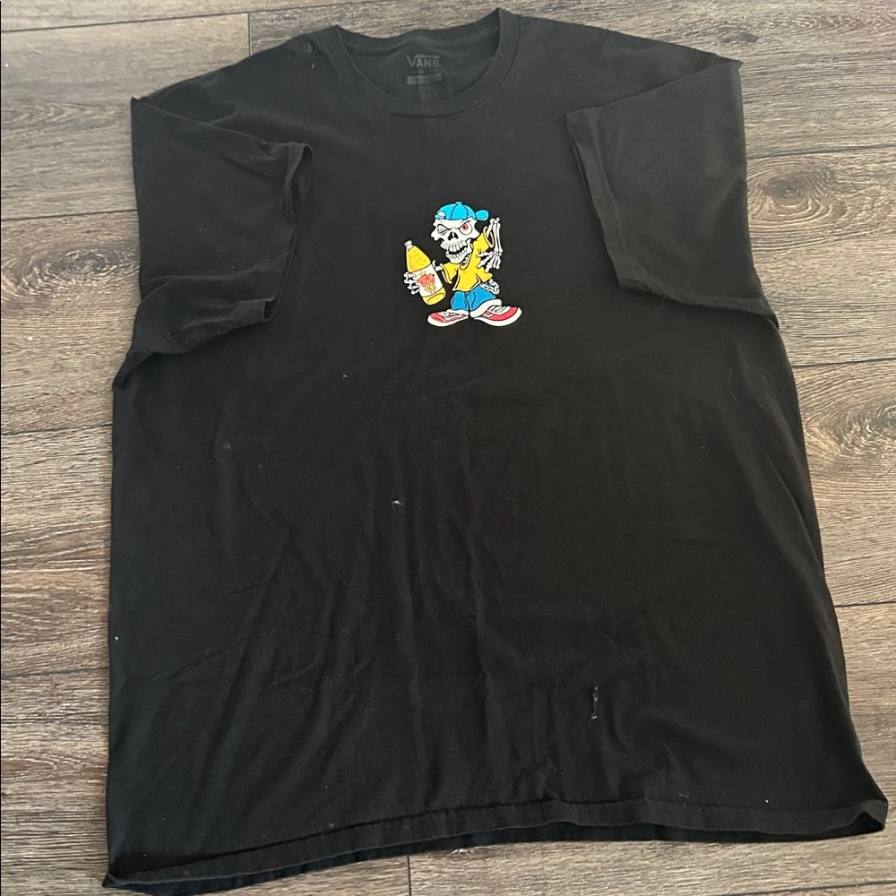 Vans Black Tee with Colorful Cartoon Graphic